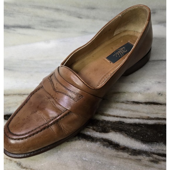 Zelli Savanah Men\'s Brown‎  Calf Leather Penny Loafers, Size 10M, Made in Italy main image 12